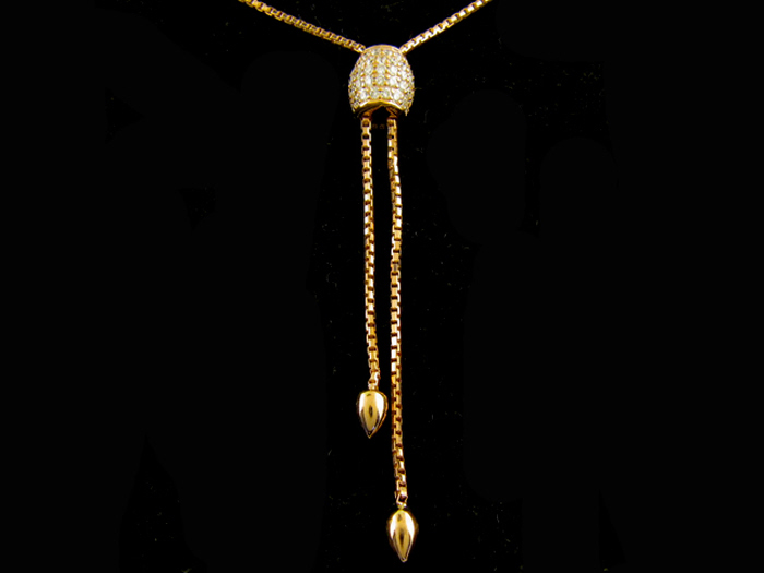 14KT R/GOLD, RD 0.59CTW, 24-INCH R/GOLD CHAIN
