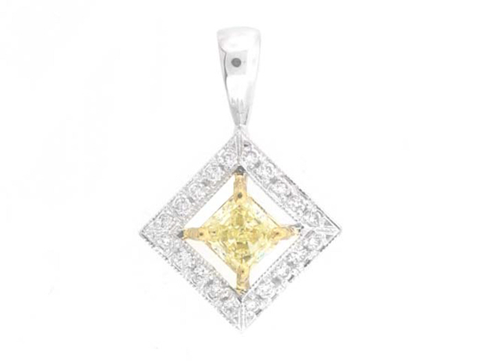 14KT TWO-TONE GOLD, CTR - F/Y 0.65CT, RD 0.28CTW