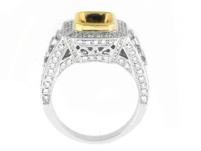 18KT TW0-TONE GOLD, RD 1.03CTW