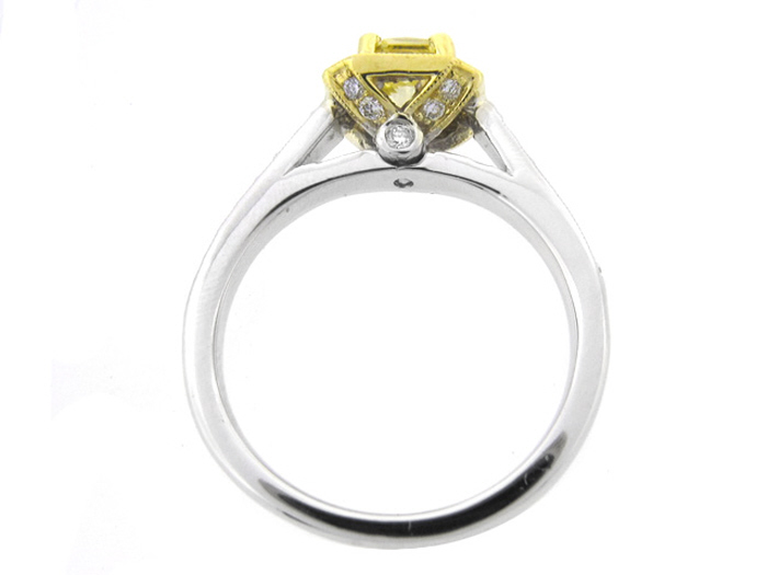 14KT TWO-TONE GOLD, RD 0.40CTW, CTR - RAD FY 0.72CT