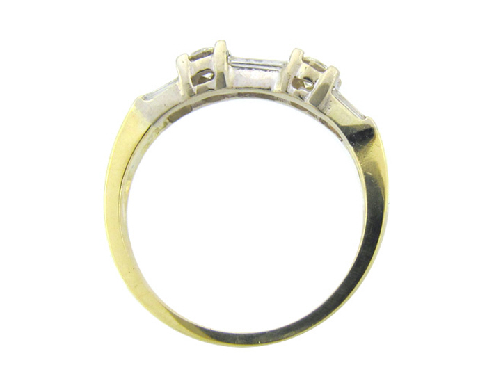 14KT TWO-TONE GOLD,  RD 0.30CTW,  BAG 0.35CTW