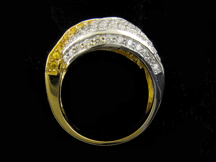 14KT TWO-TONE GOLD, RD 1.20CTW, TOPAZ 1.35CTW