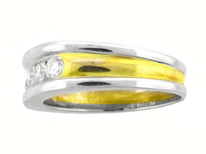 14KT TWO-TONE GOLD, RD 0.92CTW