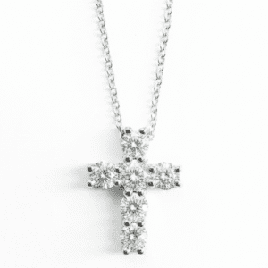 Diamond cross pendant on chain